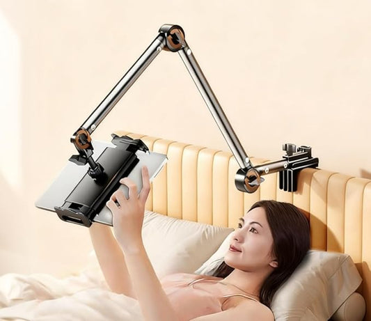 4-Axis Adjustable Tablet & Phone Holder, Gooseneck Arm – 360° Rotating Bedside & Desk Mount, Metal Tube Stand for Watching, Recording, and Live Streaming UN-C (32inch/82cm)