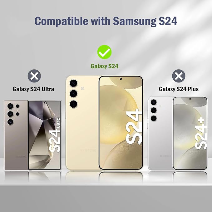 Korecase for Samsung Galaxy S24 Camera Lens Protector Tempered Glass Lens Protector,9H Hardness Aluminum Metal Camera Cover,Strong Stickiness Case Friendly for Galaxy S24,Black