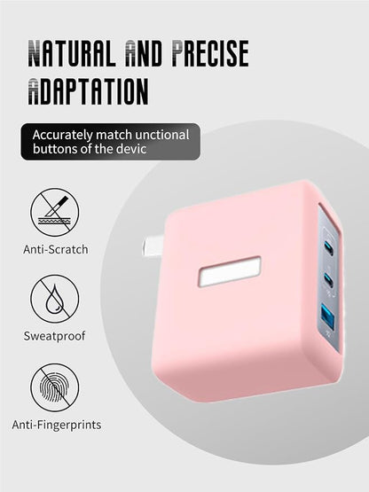 Case for Anker Nano 100W USB-C Charger (Model: A2145), Kids-Friendly Soft Silicone Protective Cover, Shockproof, Waterproof (Pink)