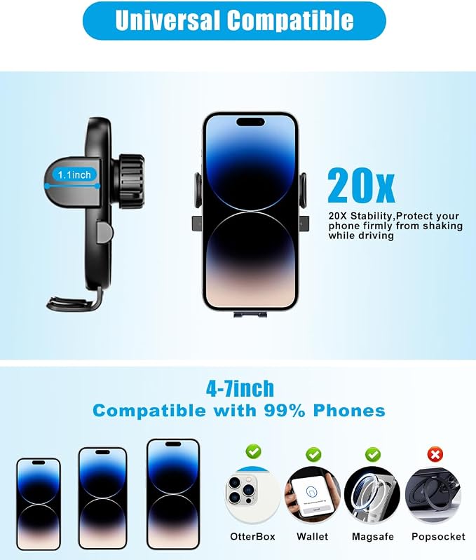 Car Phone Holder for Toyota RAV4 Accessories 2019 2020 2021 2022 2023 2024 2025 Cell Phone Mount for RAV4 LE/SE/XLE/XLE Premium/Adventure(with 7/8-inch Screen only)