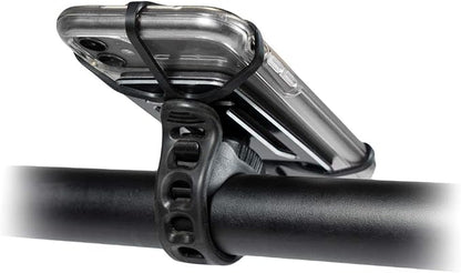 LEZYNE Lightweight Machined Aluminum Smart Grip Bicycle Phone Mount | Highly Flexible Band, Non-Slip Material, Includes Two Strap Sizes | Road, Gravel, or Mountain Bike Rides - 100.6mm, 57.1mm, 44.4mm