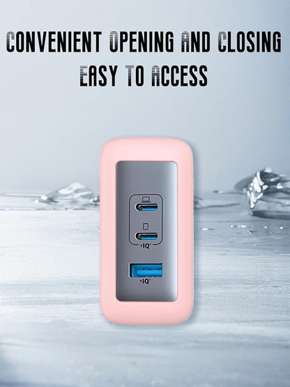 Case for Anker Nano 100W USB-C Charger (Model: A2145), Kids-Friendly Soft Silicone Protective Cover, Shockproof, Waterproof (Pink)