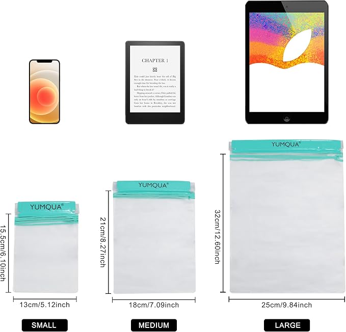 YUMQUA Clear Waterproof Bag, Waterproof Document Pouch Passport Holder Water Tight Map Case Waterproof Pouch Water Proof Small Dry Bags for Kindle Phone Tablet Camera, Kayak Boat PaddleBoard
