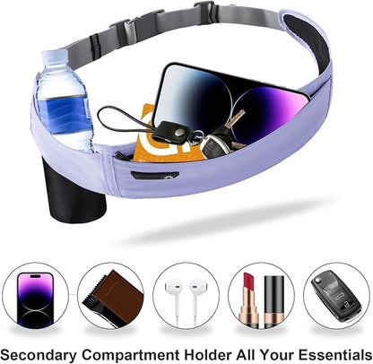 Running Hydration Belt with Water Bottle Holder, Phone Storage (Blue)