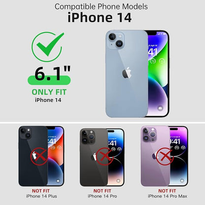 Beasyjoy for iPhone 14 Case Waterproof, Metal Heavy Duty Full Body Protective Case with Built-in Screen Protector, Military Grade Shockproof Dustproof Defender Rugged Cover 6.1 Inch, Camo