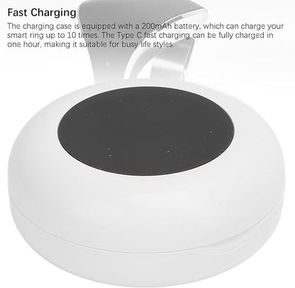 LICAEVEY Charger Case Compatible with R02 R06 R11M R8 Fitness Ring, Small Portable Travel Charging Box with Charging Indicator, Box with Magnetic Port, 200mAh Battery