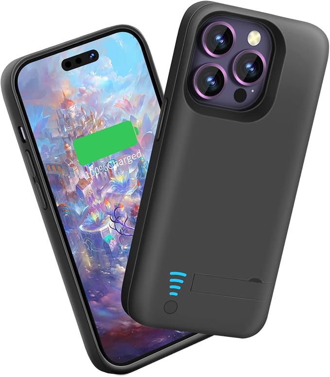 Sitong Battery Case for iPhone 14 Pro Max, 6000mAh Rechargeable Extended Battery Charging Charger Case, Add 100% Extra Juice (6.7 Inches) Black
