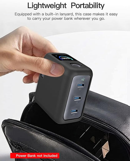 Silicone Case for Anker 160W 3-Port Compact USB C GaN Charger Block,Full-Body Protective Cover for Anker Prime Charger,Precise Port Cutouts (Case Only) Black
