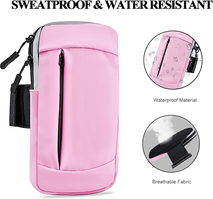 Phone Holder for Running Armband Cell Phone Holder for iPhone 15 14 13 12 11 Pro Max Xs Xr X 8 7 6 Plus SE Mini Galaxy Ultra S24 Note 20 Arm Bands Fit Exercise Workout Bag Women Kids Pouch
