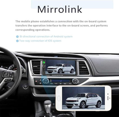 EKAT Double Din Car Stereo Receiver Bluetooth 7 Inch Touch Screen Car Radio Head Unit MP5 Video Digital Player Support Mirror Link TF FM AUX USB + Backup Camera and Remote Control