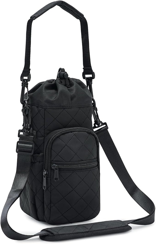 sportsnew Water Bottle Holder with Strap 32oz 40oz Insulated Water Bottle Carrier Sling Bag with Phone Pocket Crossbody