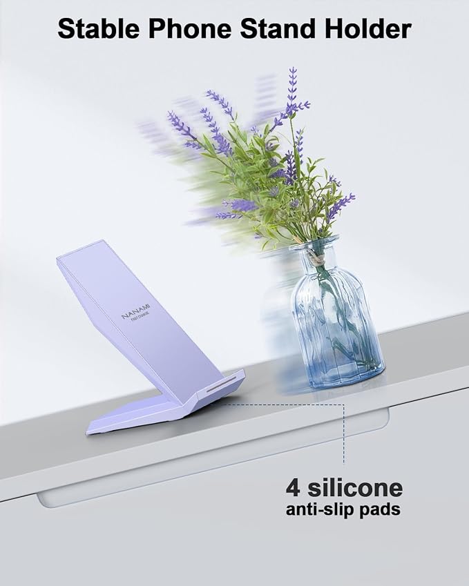 NANAMI Wireless Charger with USB C Charger - Fast Wireless Charging Stand Compatible with iPhone 17/16/15/14/13/12, Phone Charger Dock for Samsung Galaxy S26/S26+/S25/S25+/S25 Ultra/S24/S23/S22