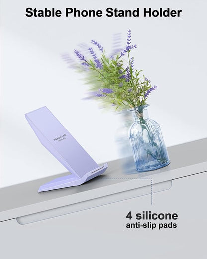 NANAMI Wireless Charger with USB C Charger - Fast Wireless Charging Stand Compatible with iPhone 17/16/15/14/13/12, Phone Charger Dock for Samsung Galaxy S26/S26+/S25/S25+/S25 Ultra/S24/S23/S22