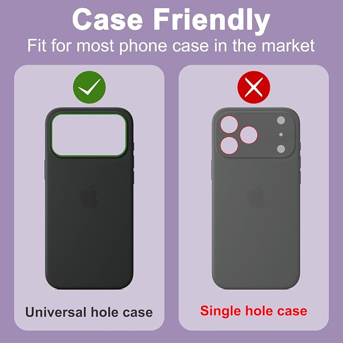 2 Pack Camera Lens Protector for iPhone 17 Pro,[Not Easy to Breakn ] AR Tempered Glass Strong Adsorption Metal Camera Cover Screen-Silvery