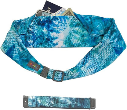 BANDI Plus Size Fanny Pack for Women - Travel-Ready Pocket Belt with Secure Hidden Money & Running Belt for Phone, Passport, Keys, & Medical Devices, Adjustable Fit, Comfortable (Seaside)