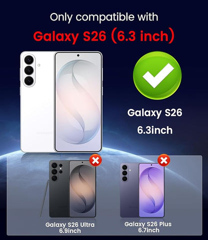 Magnetic for Samsung Galaxy S26 Case [Compatible with MagSafe][Built-in Camera Lens Protector] Slim Soft Silicone Bumper Shockproof Metallic Luster Phone Case, Blue