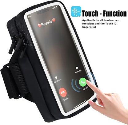 Phone Holder for Running Armband Cell Phone Holder iPhone 17 16 16e 15 14 13 12 11 Pro Max Xs Xr X Plus Mini Samsung Galaxy Ultra S26, Sports Arm Bands Sleeve Fit Workout Exercise Gym Hiking