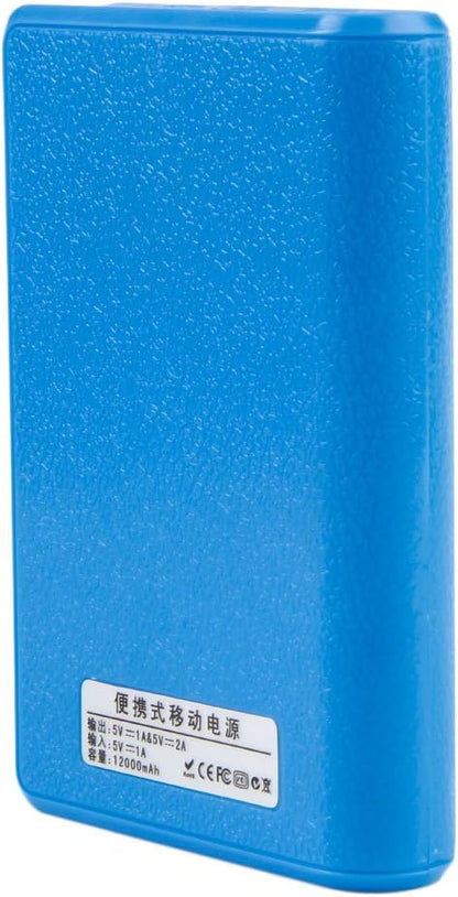 USB 4X 18650 External Backup Charger Box for Case for Packs for Cell Phones Box, blue