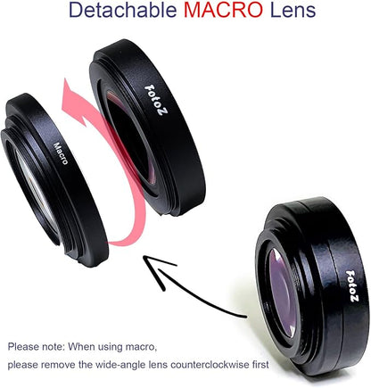 FotoZ 40.5mm 0.75x Mini Wide Angle Conversion Lens(w/Macro), for Sony ZV-1F ZV-E10, ZV-E10 MarkII A6400 A6700 Accessories, Compatible with kit Lens 16-50mm, PZ 16-50mm OSS II (Silvery)