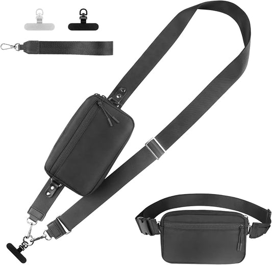 YFWE Phone Strap Crossbody, Clip and Go Strap for Phone with Wallet Crossbody, Adjustable Phone Lanyard Belt Strap with Detachable RFID Wristlet Wallet (XL)