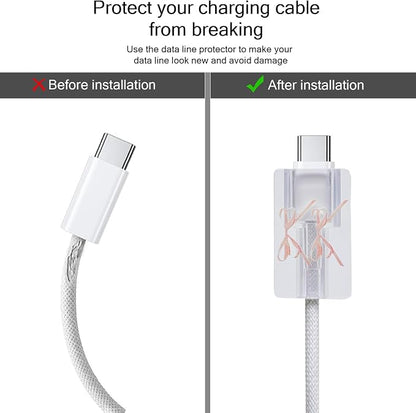 Lovmooful Compatible for iPhone 18W/20W USB-C Charger Cover Clear Lovely Bowknot Design Soft Charger Protector Cute Cable Case Saver Protector for Girls Women-Pink Bow