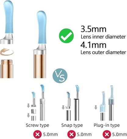 Ear Wax Removal Tool Replacement Tips, 6 pcs for Wet/Dry Earwax Cleaning, Original Ear Cleaner Camera Tips for Bebird Earsight Plus series/30S/R1/X17 Pro/D3 Pro etc