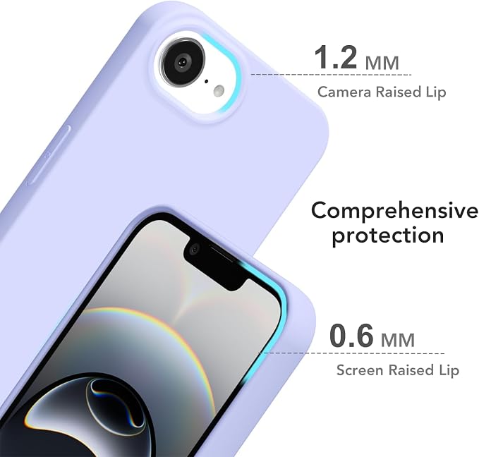 for iPhone 17e 16e Case Silicone Compatible with Magsafe Case, Ultra Slim Thin Magnetic Phone Cases Mag Safe, Cute Soft Rubber Gel TPU Plain Wireless Charging Cover for Women, Purple Lavender