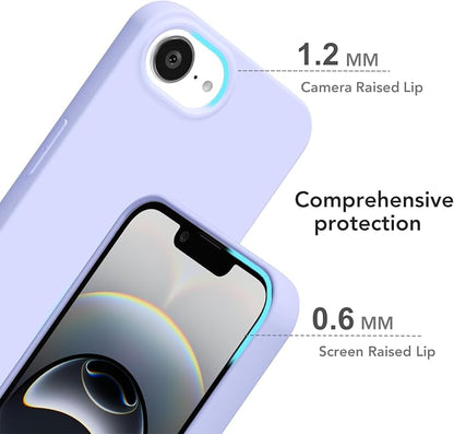 for iPhone 17e 16e Case Silicone Compatible with Magsafe Case, Ultra Slim Thin Magnetic Phone Cases Mag Safe, Cute Soft Rubber Gel TPU Plain Wireless Charging Cover for Women, Purple Lavender