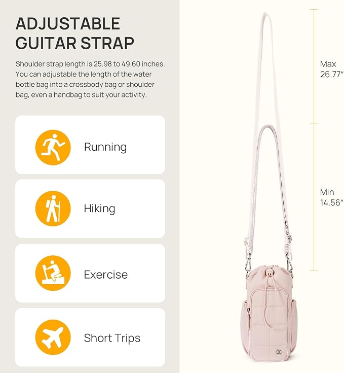 Telena Water Bottle Holder with Strap RFID Crossbody Bags for Women for Walking, Hiking, Cycling