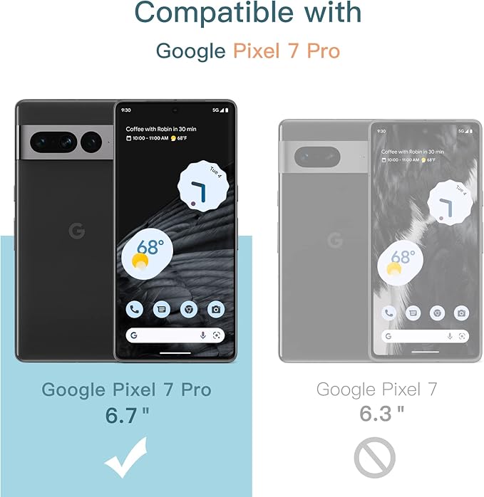 JETech Screen Protector for Google Pixel 7 Pro, 2+2 Pack | with Camera Lens Protector, Flexible TPU Film, Fingerprint ID Compatible, HD Clear, Easy Installation