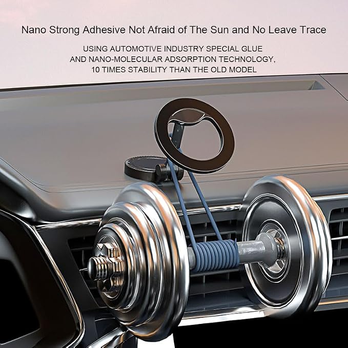Ultra-Strong Suction Cup Phone Mount for Car - Anti-Shock & Noiseless Dashboard & Windshield Holder, 360° Adjustable Hands-Free Mount for All Smartphone (5)
