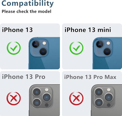 AFARER [2 Pack for iPhone 13/13 Mini Camera Lens Protector,9H Hardness Ultra HD Camera Protector,Metal Tempered Glass Cover,Drop Protection Anti-Scratch (Black)