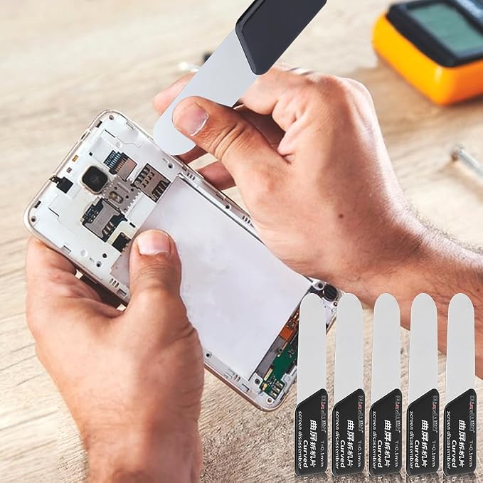 5Pcs Disassembler Pry Tools, Ultra-Thin Separate Screen Curved Spudger, Stainless Steel Mobile Phone Screen Pry Blade, Repair Opening Tool for Smartphone Curved-Screen LCD Casing(5pcs)