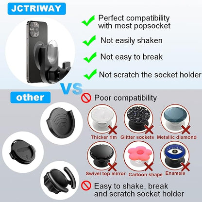Car Phone Mount for Collapsible Grip/Socket Mount User,Windshield/Dashboard/Vent Phone Holder with Strong Suction Cup,13-Inches Long Arm Gooseneck Cell Phone Cradle for Swappable Grip Stand