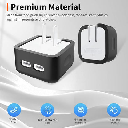 Case for Apple 35W Power Adapter – Soft Silicone Protective Cover for Dynamic Charger,Shockproof Dustproof Charging Block Protector Sleeve[Black]