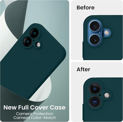 FireNova Designed for iPhone 16 Case, Silicone Upgraded [Camera Protection] Phone Case, Soft Anti-Scratch Microfiber Lining Inside, 6.1 inch, Teal
