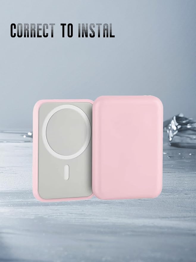 Case for Apple iPhone Magsafe Battery Pack (Model: A2384), Flexible TPU Shockproof Cover Lightweight Easy to Install (Pink)
