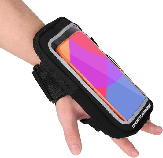 Wristband Phone Holder for Running, Black Handheld Grip Phone Holder Running Armband Wristband Frearm Band for iPhone Pro Max Plus (16/15/14/13/12/11/X/XR) Galaxy S24/S10