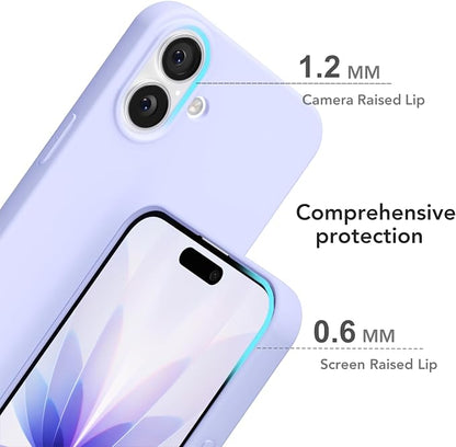 for iPhone 17 Case Silicone Compatible with Magsafe Case, Ultra Slim Thin Magnetic Phone Cases Mag Safe, Cute Soft Rubber Gel TPU Matte Plain Wireless Charging Cover for Women, Purple Lavender