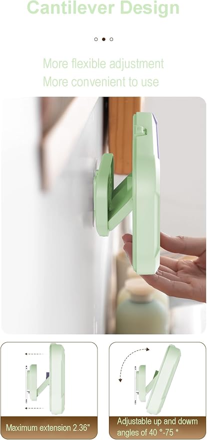 Shower Phone Holder Waterproof - 360° Bathroom Wall Phone Mount Stand Water Proof Anti Fog Case, Suitable for Phones Under 7 inches(Second Generation Green)