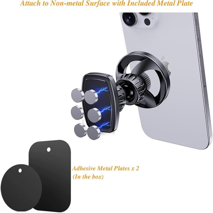 Gym Magnetic Phone Holder Mount for MagSafe, [Metal Joint] 360° Rotatable Dual Magnetic Phone Holder for Gym Workout Record Compatible with iPhone 17/16/15/14/13/12 Series
