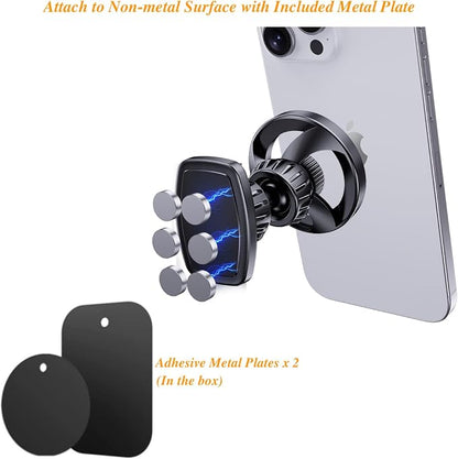 Gym Magnetic Phone Holder Mount for MagSafe, [Metal Joint] 360° Rotatable Dual Magnetic Phone Holder for Gym Workout Record Compatible with iPhone 17/16/15/14/13/12 Series