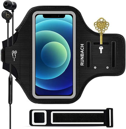 Armband for iPhone 13 Mini/12 Mini/11 Pro/iPhone X/XS,Sweatproof Running Exercise Gym Bag with Card Slot(Black)