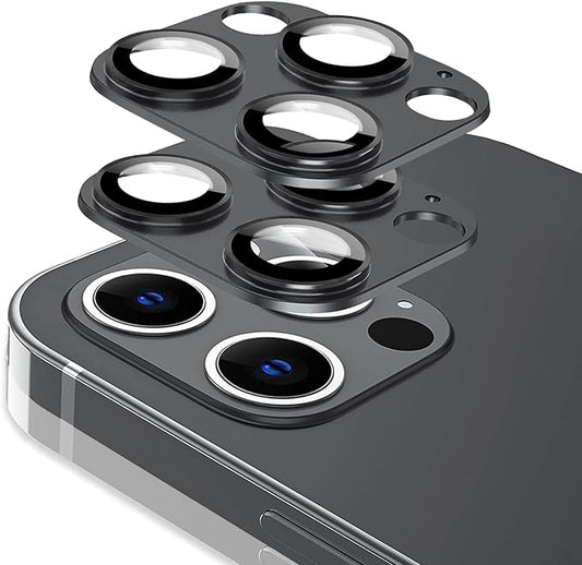 [2 Pack] Tamoria Compatible for iPhone 13 Pro / 13 Pro Max Camera Lens Protector Metal Plus Tempered Glass Camera Cover Support LIDAR Scanner, Anti-Explosion for iPhone 13 Pro Max /13 Pro Black
