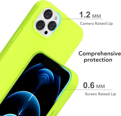 for iPhone 12 Pro Max Case Silicone Compatible with Magsafe Case, Ultra Slim Thin Magnetic Phone Cases Mag Safe, Cute Soft Rubber Gel Matte Plain Wireless Charging Cover for Women, Neon Green