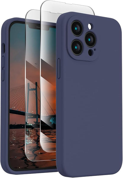 FireNova Designed for iPhone 13 Pro Case, Silicone Upgraded [Camera Protection] Phone Case, Soft Anti-Scratch Microfiber Lining Inside, 6.1 inch, Navy Blue