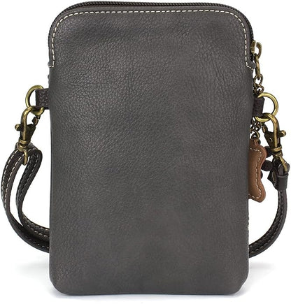 CHALA Dog Collection Cell Phone Crossbody Purse-Women PU Leather/Canvas Multicolor Handbag with Adjustable Strap