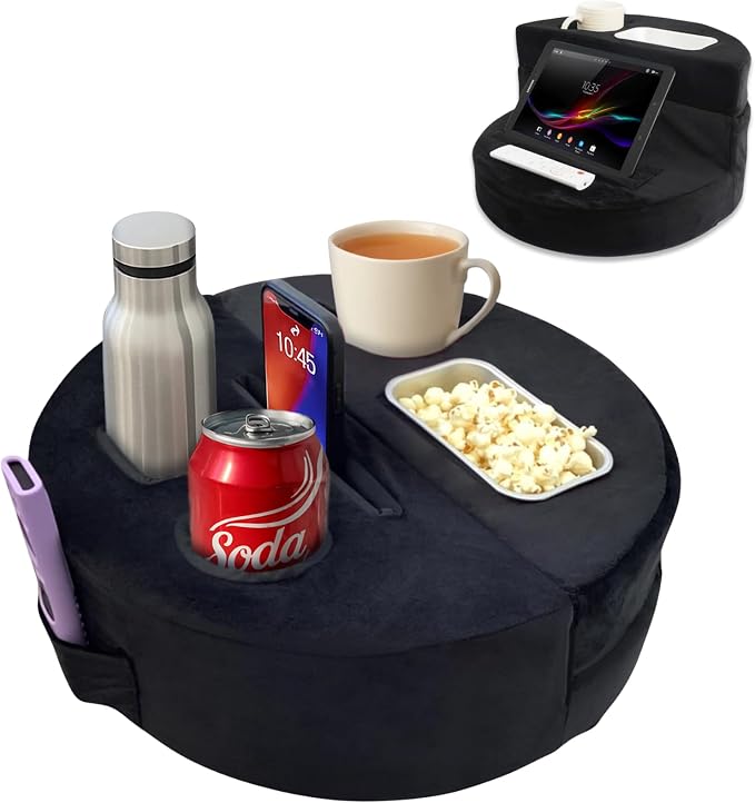 Ayarli Couch Cup Holder Pillow | Sturdy Spill-Proof Cupholder Tray & Bed Cupholder | Sofa Pillow Holds Drinks, Snacks, Remotes, Phones & Tablet | Organizer for Couch, Car, Beach, Picnic, Home