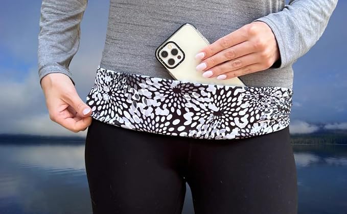 BANDI Running Belt for Women & Men – USA Made No-Bounce Adjustable Waist Pack & Secure Fanny Pack – Fits All Phones, Gels & Essentials – Zipper-Free, Medical Device Friendly