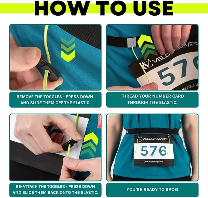 VeloChampion Lightweight Running Belt Waist Pack for Men Women - Elasticated Stretch Fit Race Number Holder - No Pins - 3 Sizes - Run. Triathlon. Cycle. Marathon. Jogging (2, X-Small)